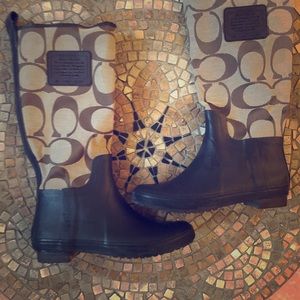 Coach rain boot with signature